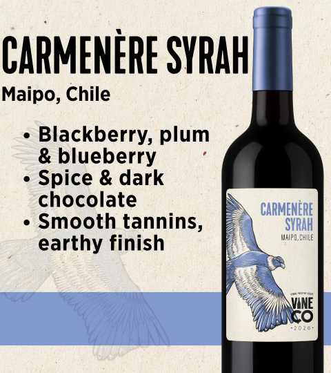 Passport Series 2026 Carmenère Syrah wine bottle from Maipo Valley Chile