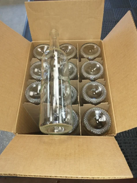 Case of 12 clear 750ml glass wine bottles for home winemaking