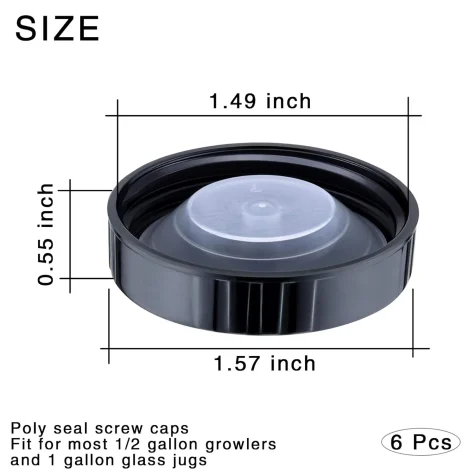 Poly seal screw cap for 1 gallon glass wine jug