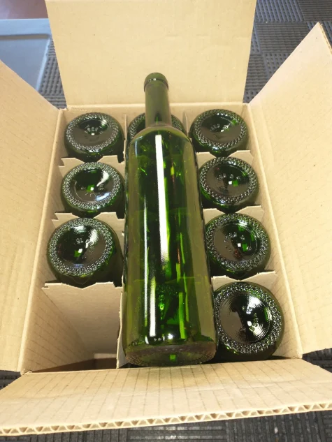 Case of 12 green 750ml glass wine bottles for home winemaking