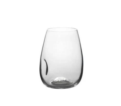 Bohemia stemless wine glass with ergonomic thumbprint grip made of lead-free crystal