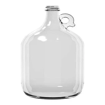 1 gallon clear glass jug with handle