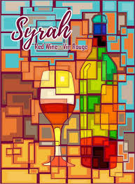 Assorted pre-made wine bottle labels in easy peel packs displayed on store wall