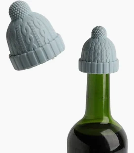 Silicone beanie hat wine bottle stopper reusable novelty