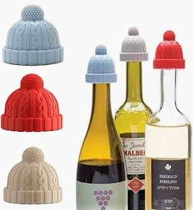 Silicone beanie hat wine bottle stopper reusable novelty