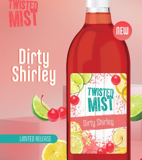 Dirty Shirley Twisted Mist wine kit with cherry and lime flavour profile from Wine Kitz Quispamsis